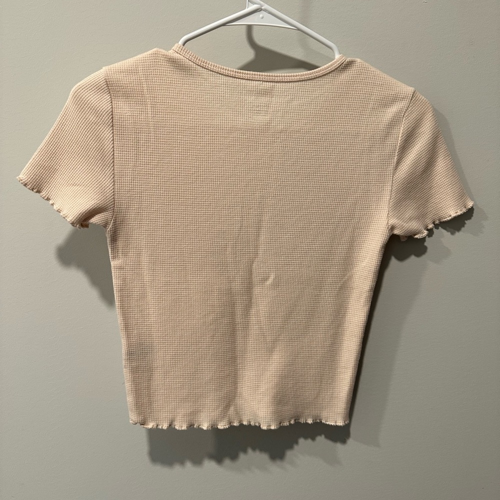 AE Ribbed, Ruffle Crop Top - Picture 2 of 3